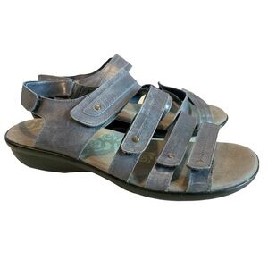 Propel Aurora gray Leather strappy grannycore boho comfort shoe sandals Size 11